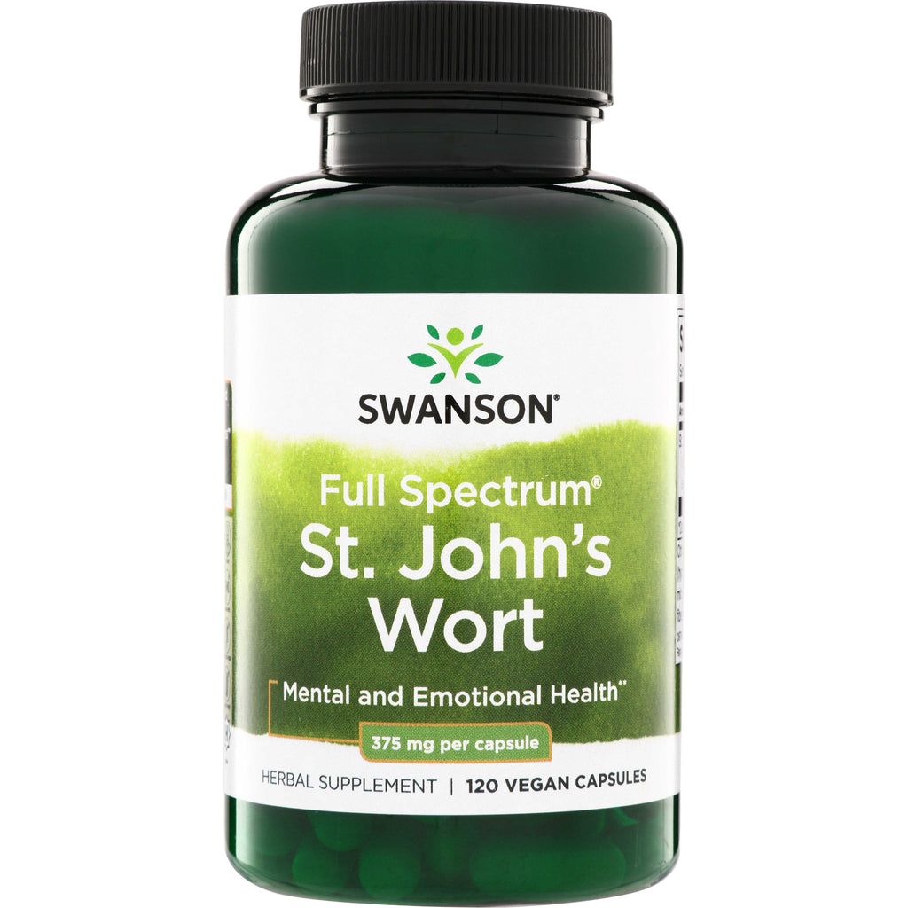 SW1353 | Swanson Full Spectrum St. John's Wort, 375 mg per capsule, 120 vegan capsules - Thumbnail
