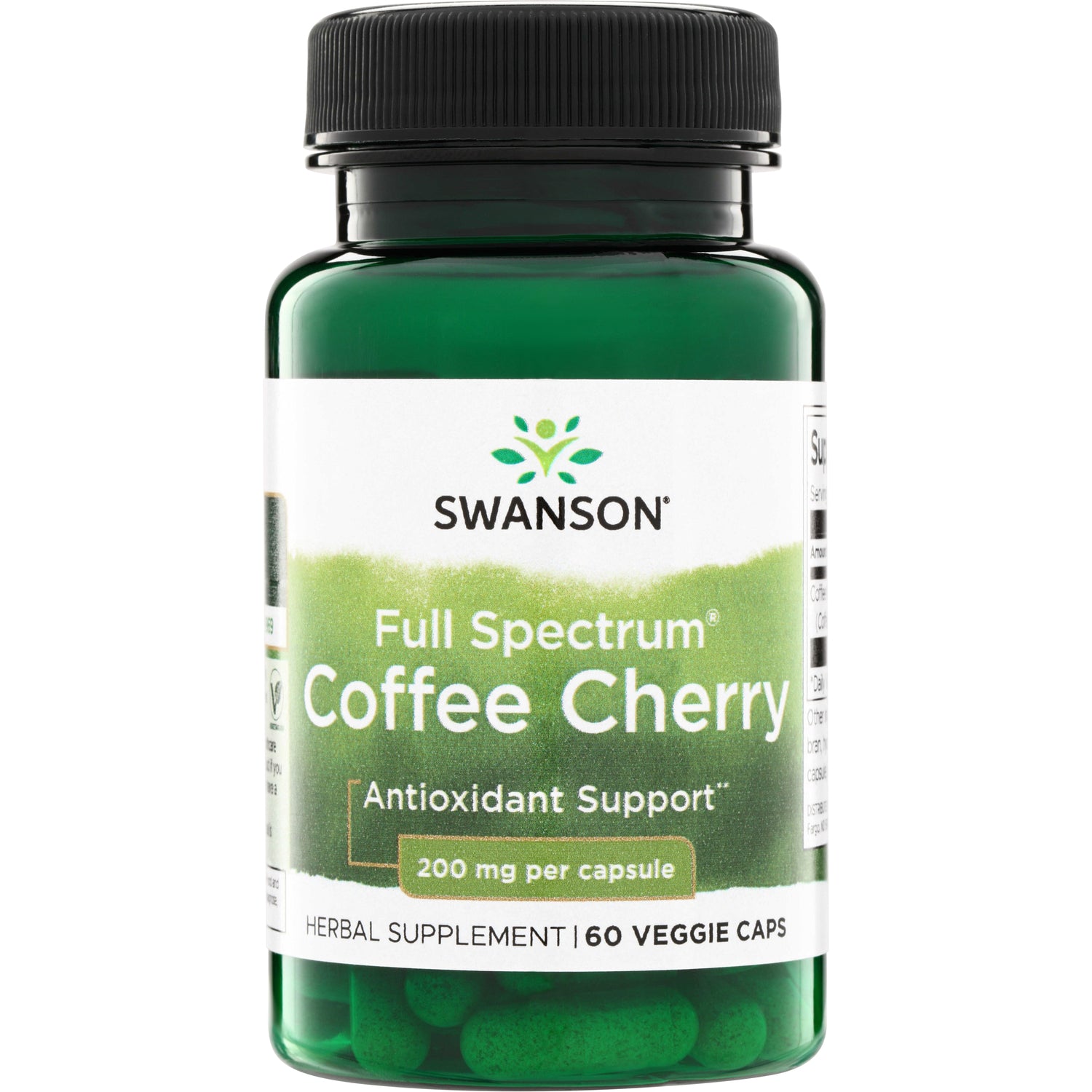 SW1685 | Swanson Full Spectrum Coffee Cherry, Antioxidant Support, 200 mg per capsule, 60 veggie caps