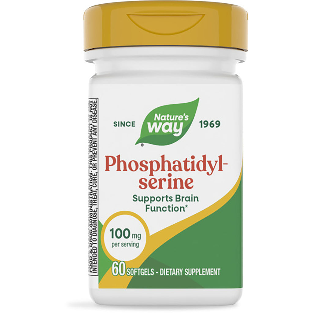 NW391 | Nature's Way Phosphatidylserine 60 softgels dietary supplement bottle, 100 mg per serving - Thumbnail