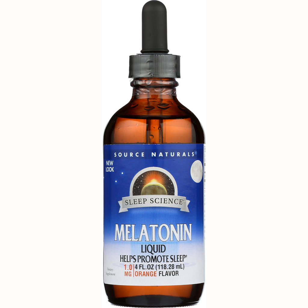 SN225 | Source Naturals Sleep Science Melatonin Liquid, orange flavor, 1 mg, 4 fl oz (118.28 mL) - Thumbnail