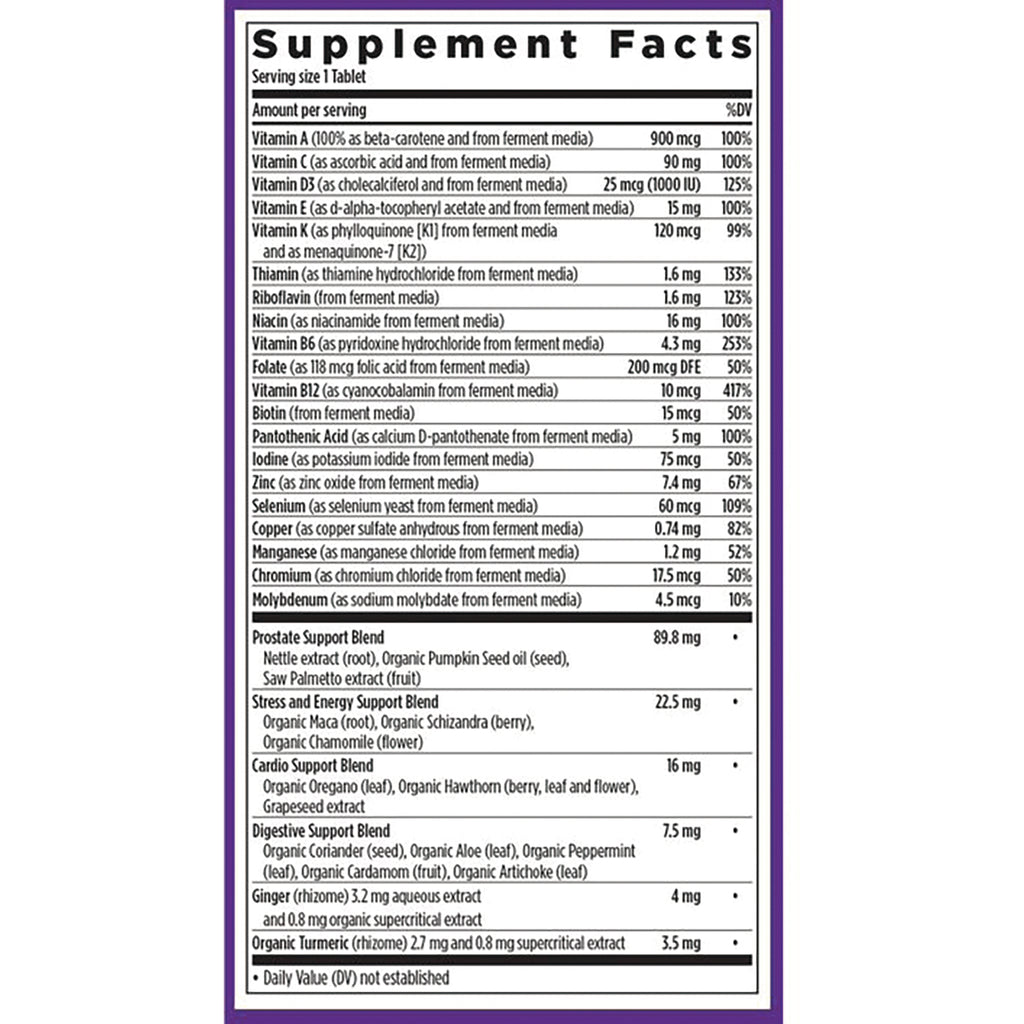 NWC319 | Supplement Facts label showing vitamins, minerals, serving size, and herbal blend ingredients - Thumbnail