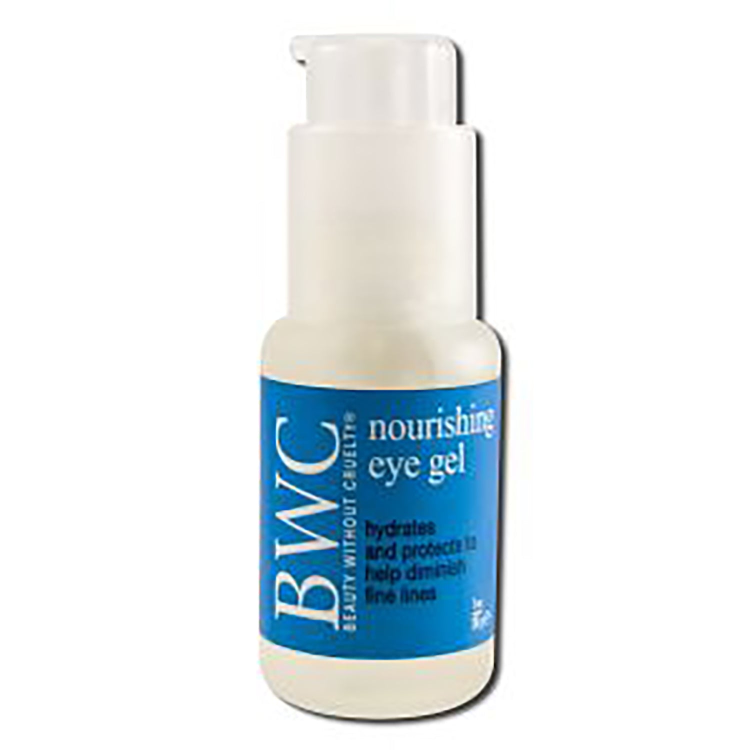 BWC106 | Pump bottle of nourishing eye gel with blue BWC label