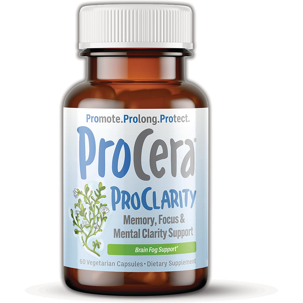 PRC008 | ProCera ProClarity brown supplement bottle with white cap labeled Memory, Focus & Mental Clarity Support - Thumbnail
