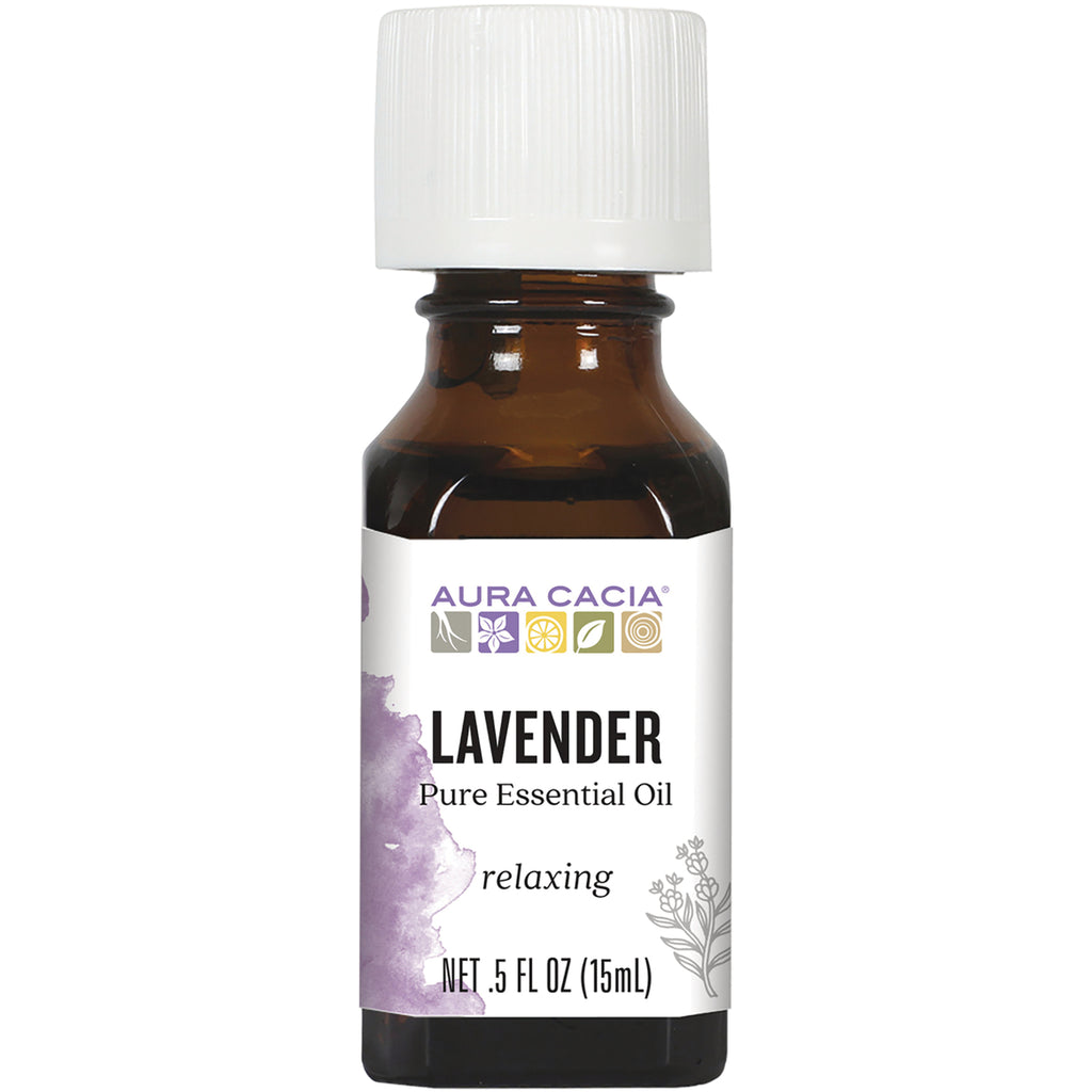 ARC001 | Amber glass bottle of Aura Cacia Lavender pure essential oil, 0.5 fl oz - Thumbnail