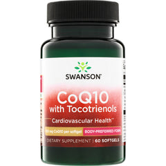 SWU349 | Swanson CoQ10 with Tocotrienols supplement bottle, 100 mg per softgel, 60 softgels, Cardiovascular Health