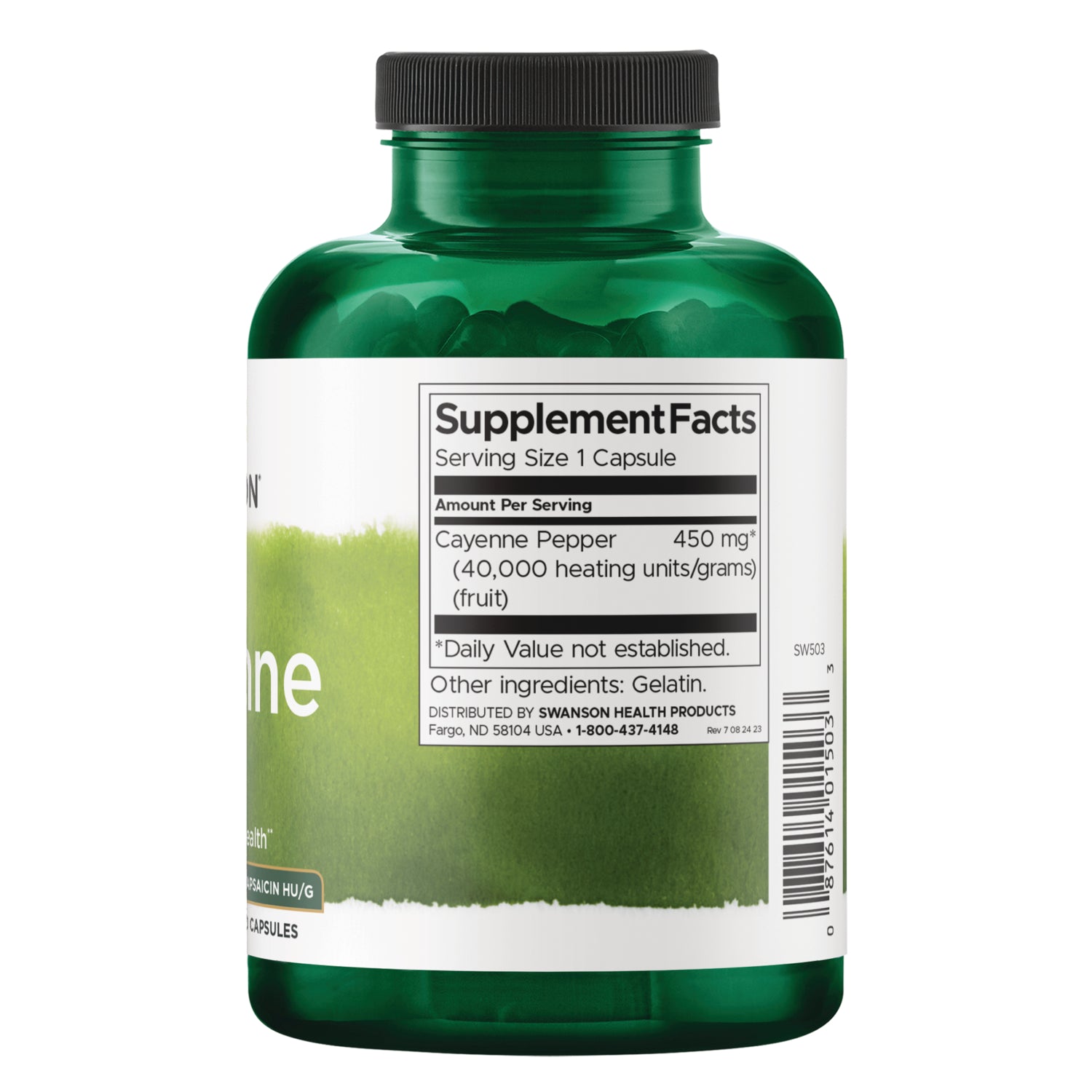 SW503 | Brown capsule with size scale in centimeters and inches