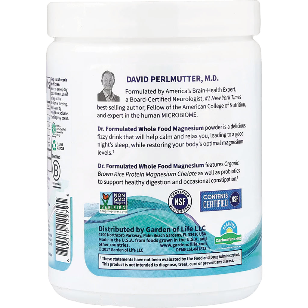 GLF250 | Back label of white supplement tub showing product description, certifications, and distributor info - Thumbnail