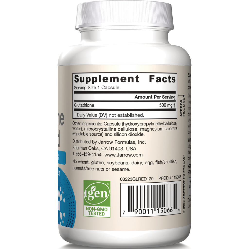 JR319 | bottle back showing Supplement Facts panel, ingredients list, barcode and non-GMO tested logo - Thumbnail