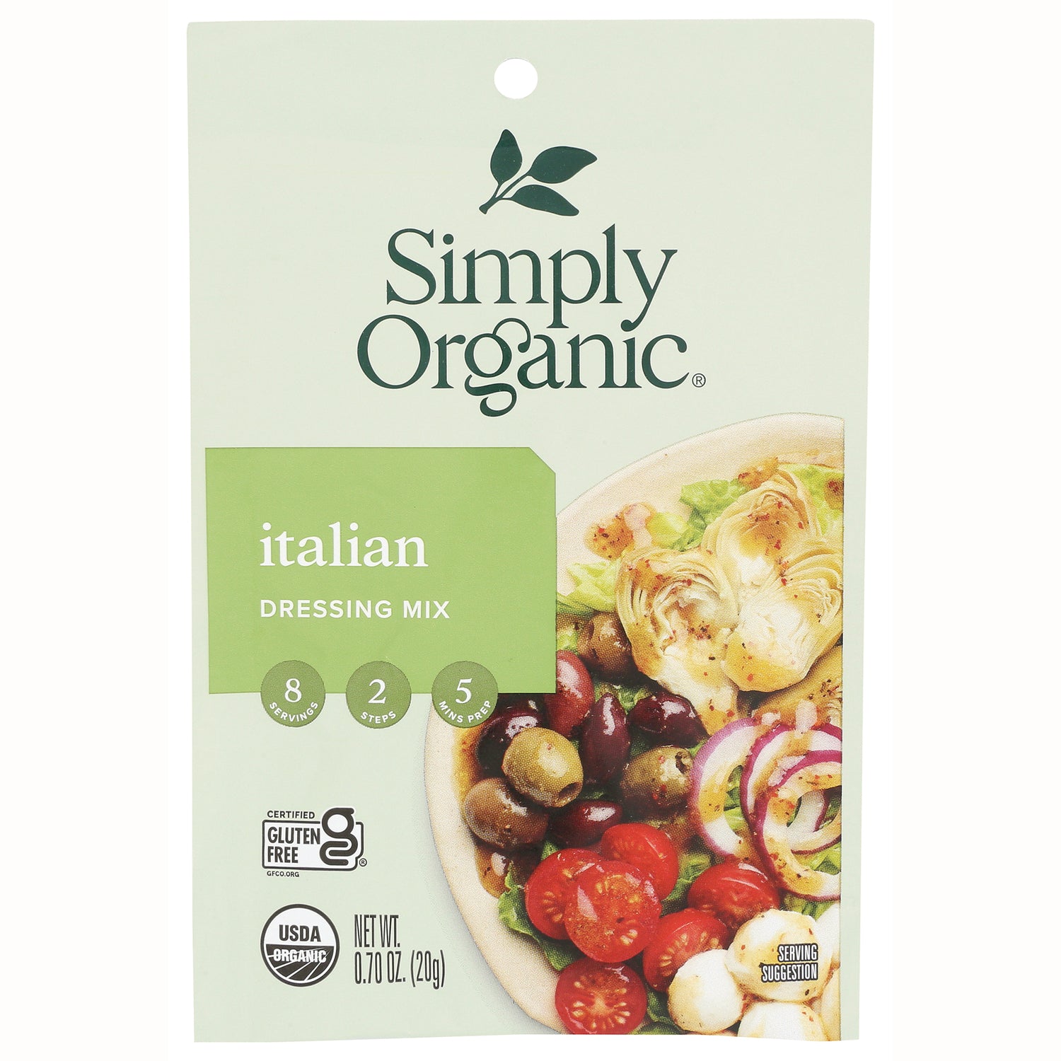 SMP041 | Simply Organic Italian Dressing Mix packet, 0.7 oz, gluten-free and USDA organic