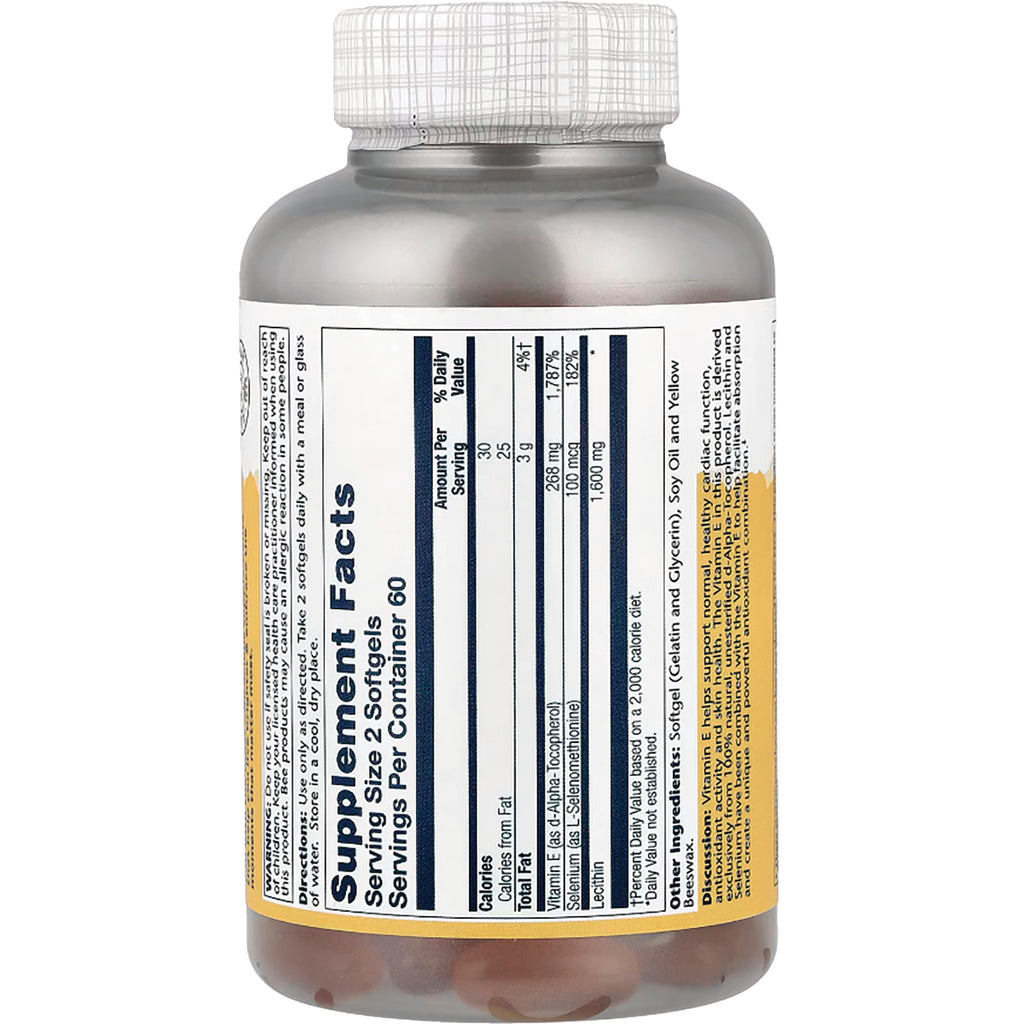 SLR327 | Back label with Supplement Facts and ingredient panel on softgel supplement bottle - Thumbnail