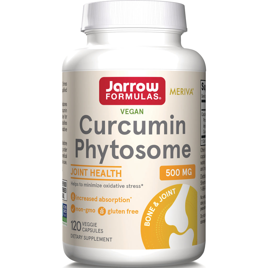 JR338 | Jarrow Formulas Curcumin Phytosome vegan 500 mg bottle, 120 veggie capsules, joint health label - Thumbnail