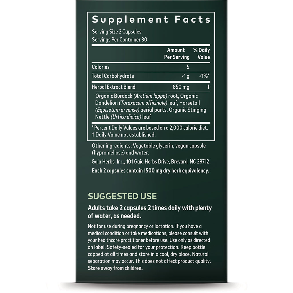 GH158 | Back label showing Supplement Facts table, ingredients, and Suggested Use instructions - Thumbnail