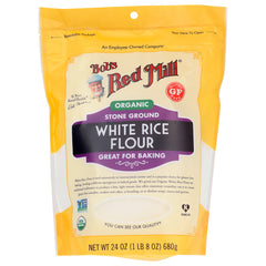 BOB294 | Bob's Red Mill organic stone ground white rice flour 24 oz front packaging