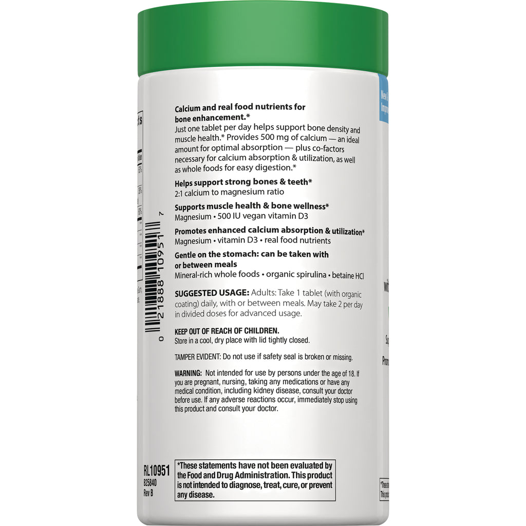 RBL166 | Back label of white supplement bottle showing suggested usage, warnings, barcode and regulatory disclaimer - Thumbnail