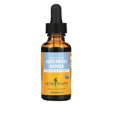 HPH073 | Amber glass dropper bottle labeled ARTEMISIA ANNUA herbal supplement cleanse & detoxify, Herb Pharm branding