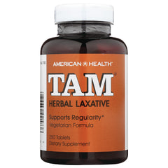 AM138 | TAM herbal laxative bottle labeled Supports Regularity, 250 tablets
