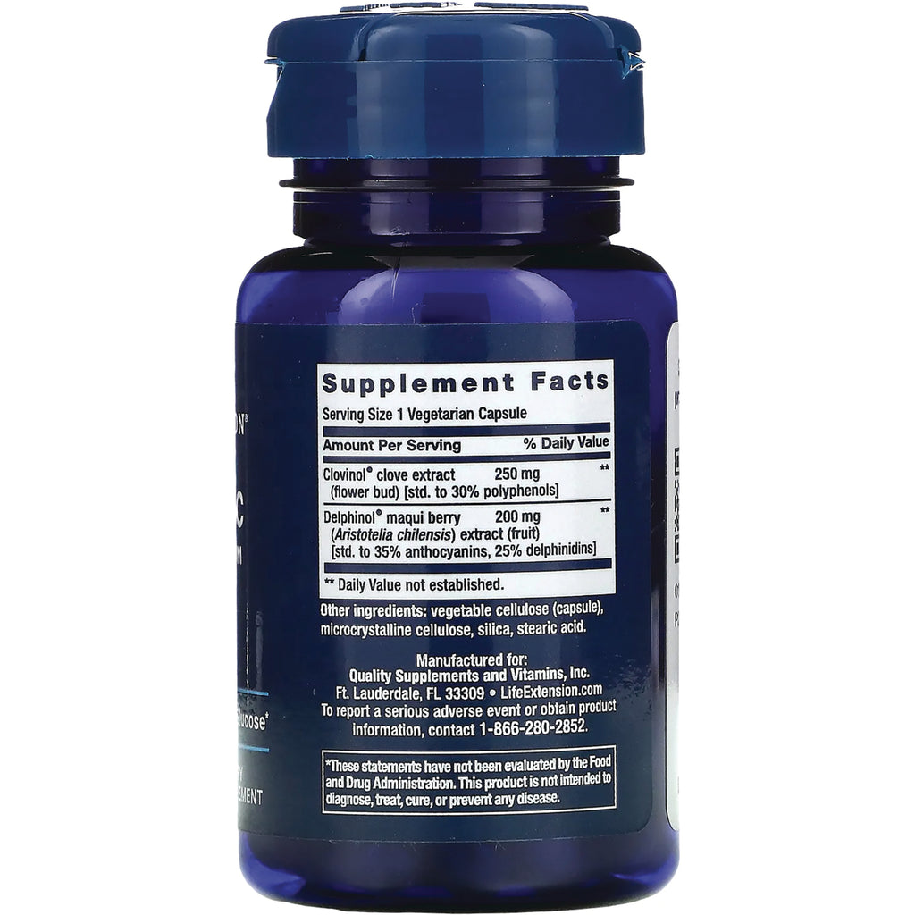 LE430 | Back of blue supplement bottle showing Supplement Facts panel and ingredients - Thumbnail
