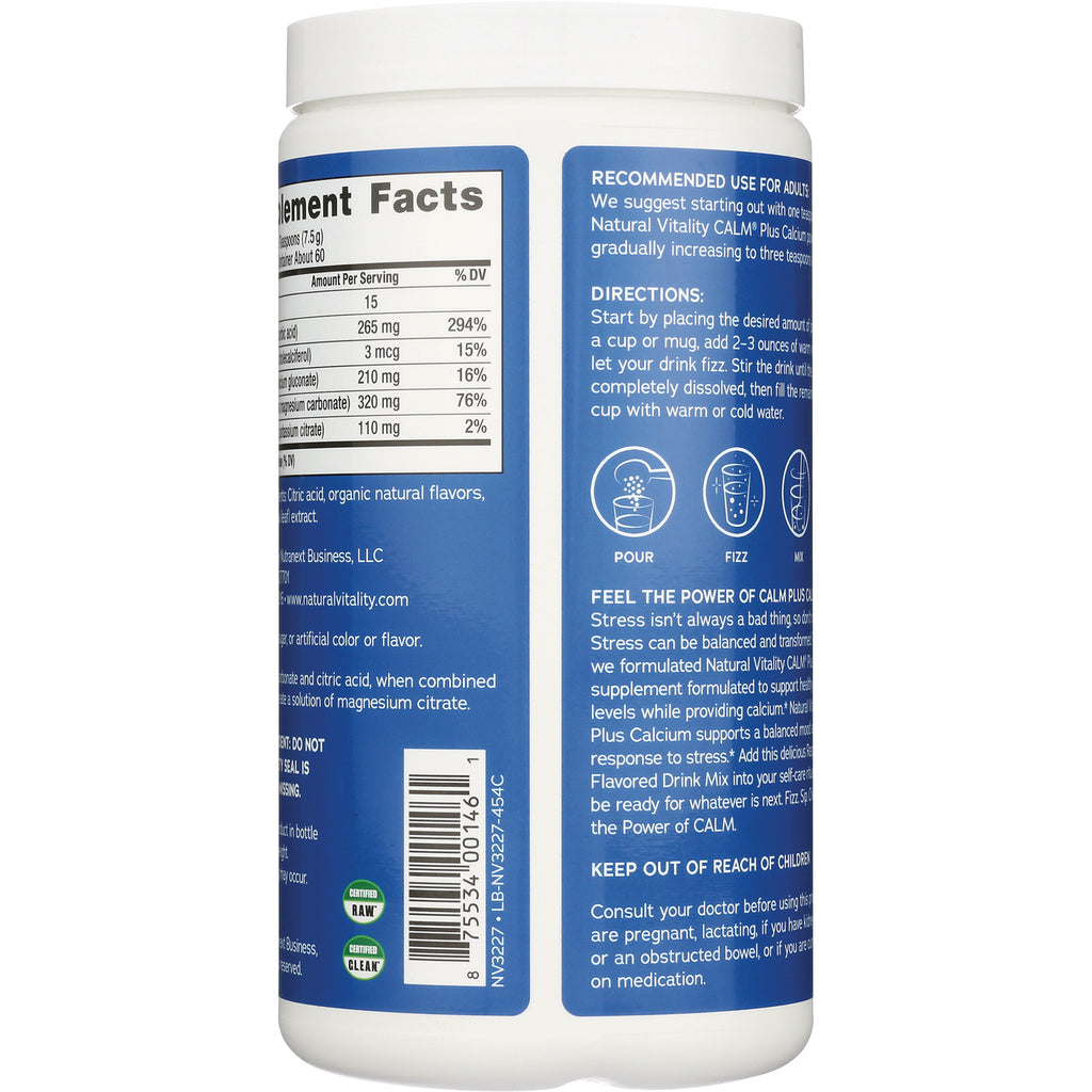 NVT010 | Back of blue supplement bottle label showing supplement facts, directions, icons and barcode - Thumbnail