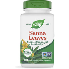 NW167 | Nature's Way Senna Leaves bottle showing front label, 100 vegan capsules, plant powered