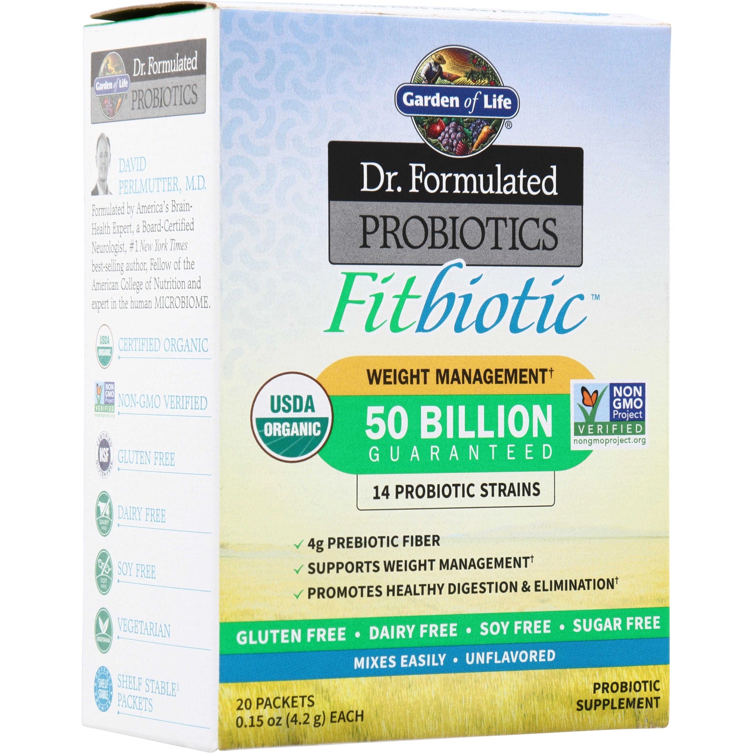 GLF209 | Garden of Life Dr. Formulated Probiotics Fitbiotic, Weight Management, 50 Billion, 20 packets