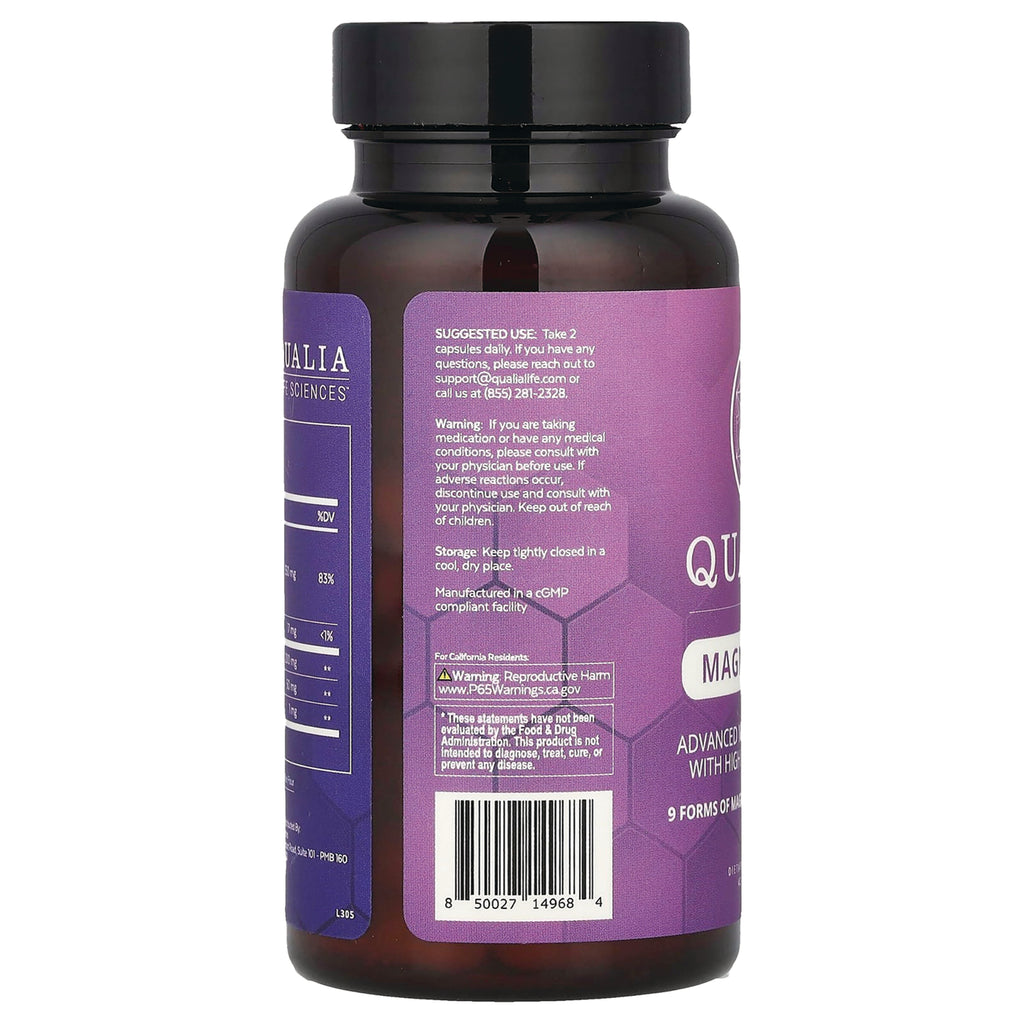 NEH010 | Back of brown supplement bottle with purple label showing suggested use, warnings, and barcode - Thumbnail