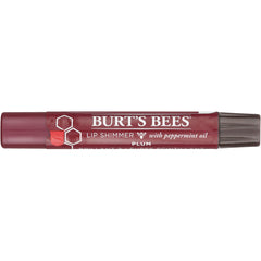 BTB231 | BURT'S BEES Lip Shimmer tube PLUM with peppermint oil on white background