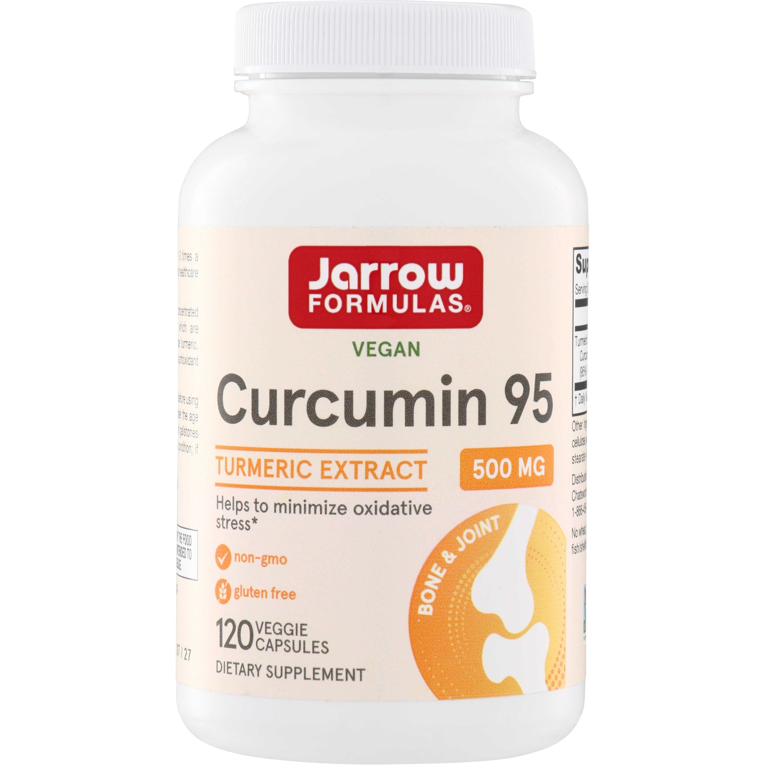 JR187 | Jarrow Formulas Curcumin 95 Turmeric Extract 500 mg, vegan, 120 veggie capsules