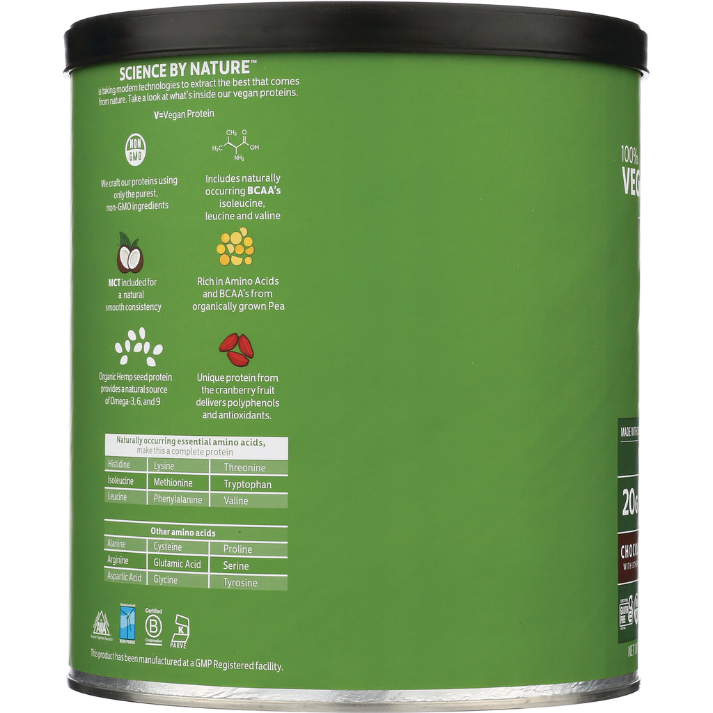 CRL604 | green protein powder can side showing product infographic icons and amino acid table - Thumbnail