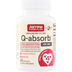 JR037 | Jarrow Formulas Q-absorb Ubiquinone Co-Q10 100 mg, 60 softgels dietary supplement bottle
