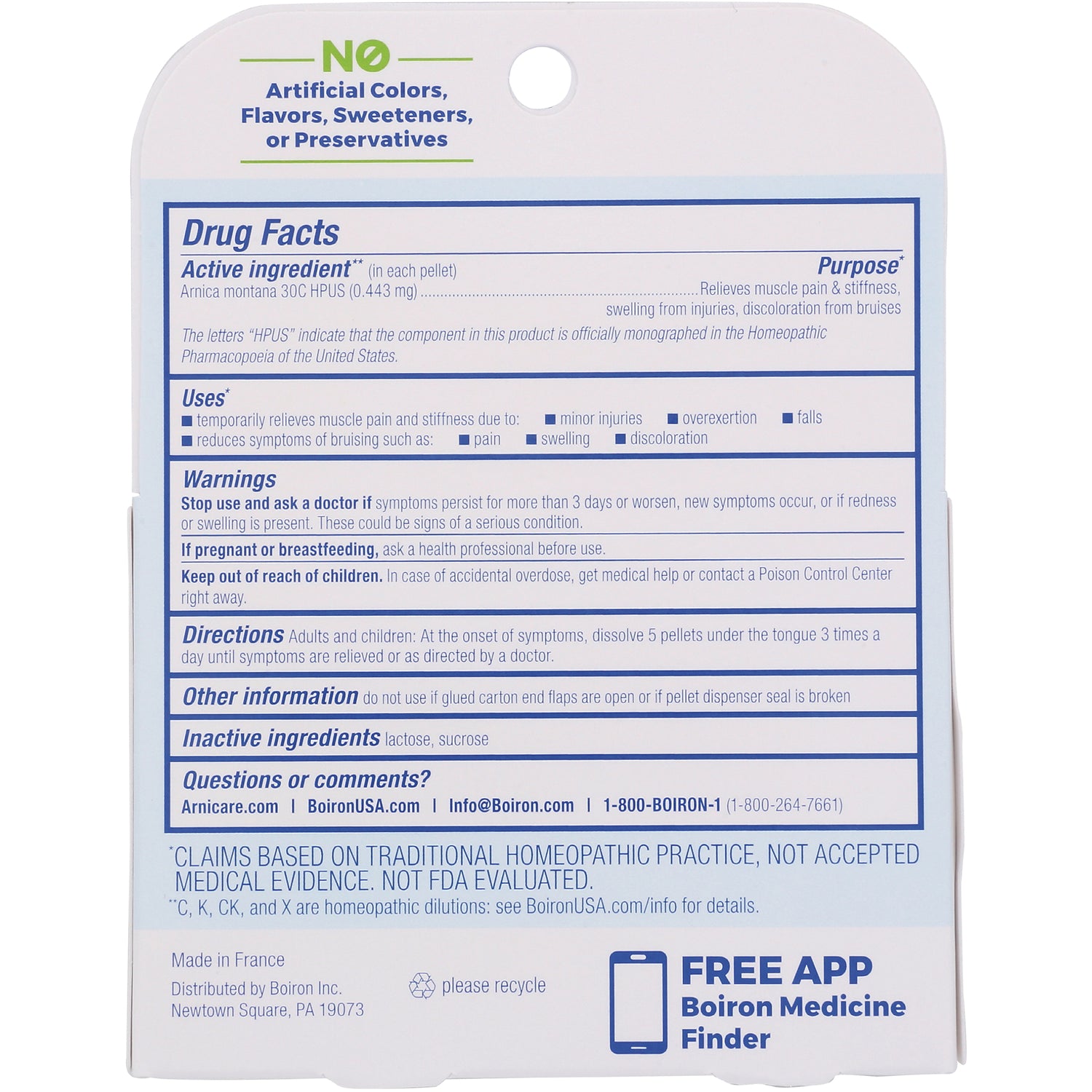 BRN099 | Back panel showing Drug Facts, uses, warnings, directions, inactive ingredients and contact info
