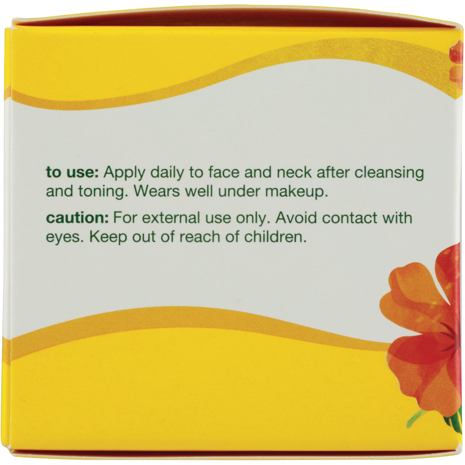 ABA026 | Back label directions: Apply daily to face and neck; caution: external use only, avoid contact with eyes