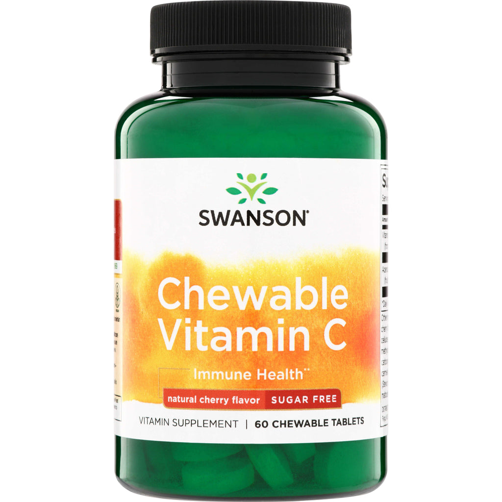 SW1538 | Swanson Chewable Vitamin C, natural cherry flavor, sugar free, 60 chewable tablets - Thumbnail