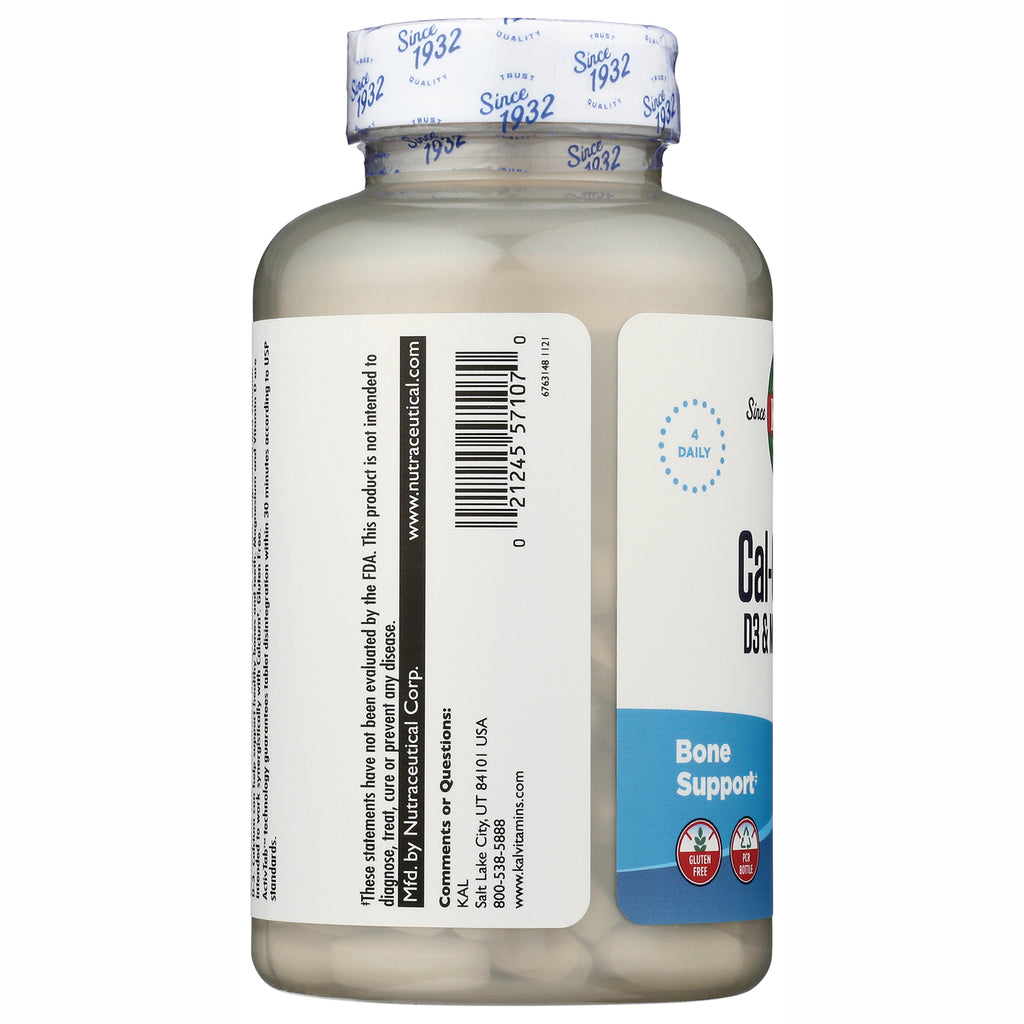 Supplement bottle back showing barcode and ingredients panel, cap labeled Since 1932, visible Bone Support label and tablets inside - Thumbnail