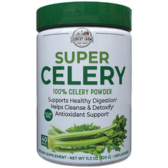 CFR004 | jar labeled SUPER CELERY 100% CELERY POWDER dietary supplement with celery stalks on label