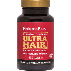 NTP176 | Natures Plus Ultra Hair dietary supplement bottle, 120 tablets for men and women