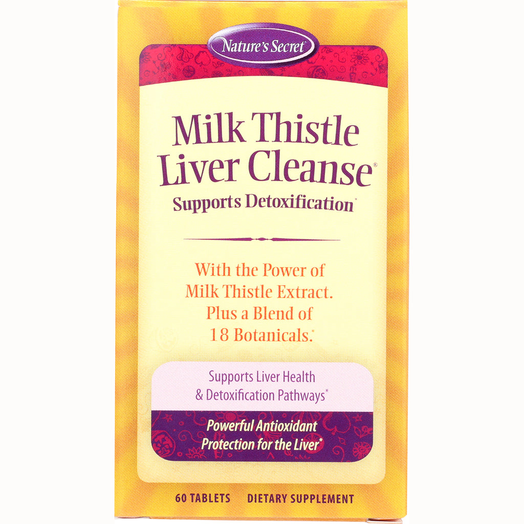 NTS28 | Nature's Secret Milk Thistle Liver Cleanse supplement box front, 60 tablets, supports detoxification - Thumbnail