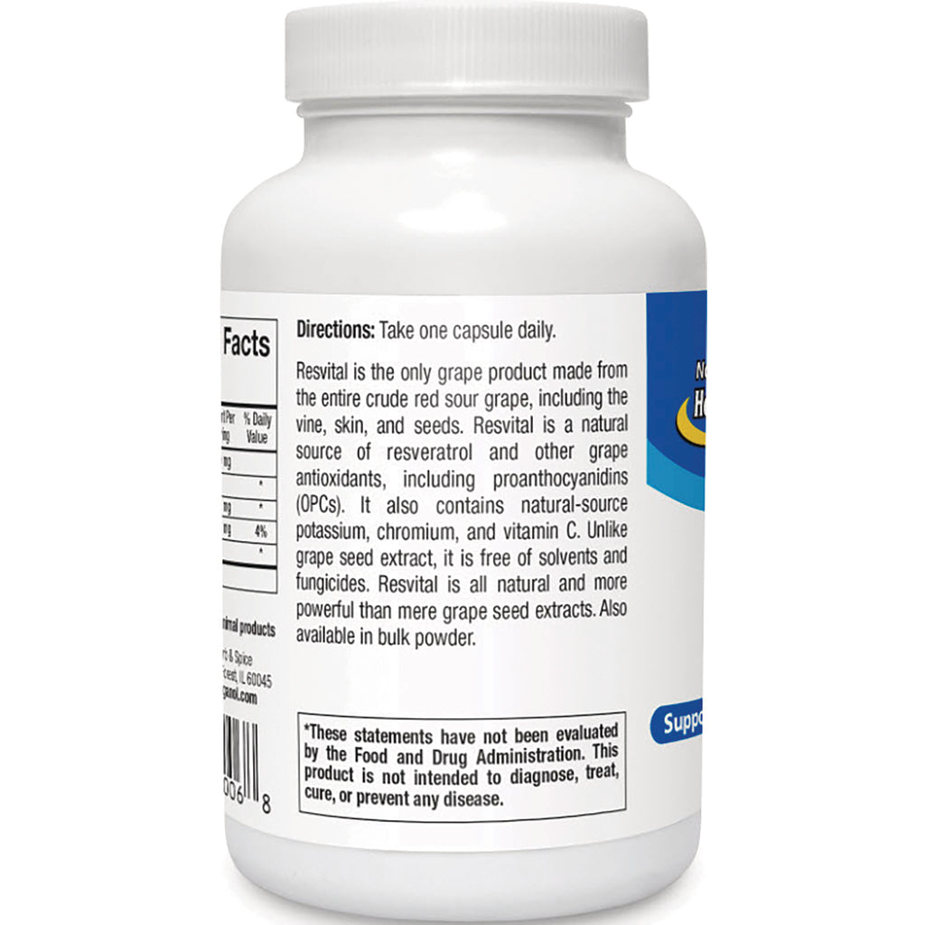 NHS024 | Back label of white supplement bottle showing directions, product description, nutrition facts panel and FDA disclaimer - Thumbnail