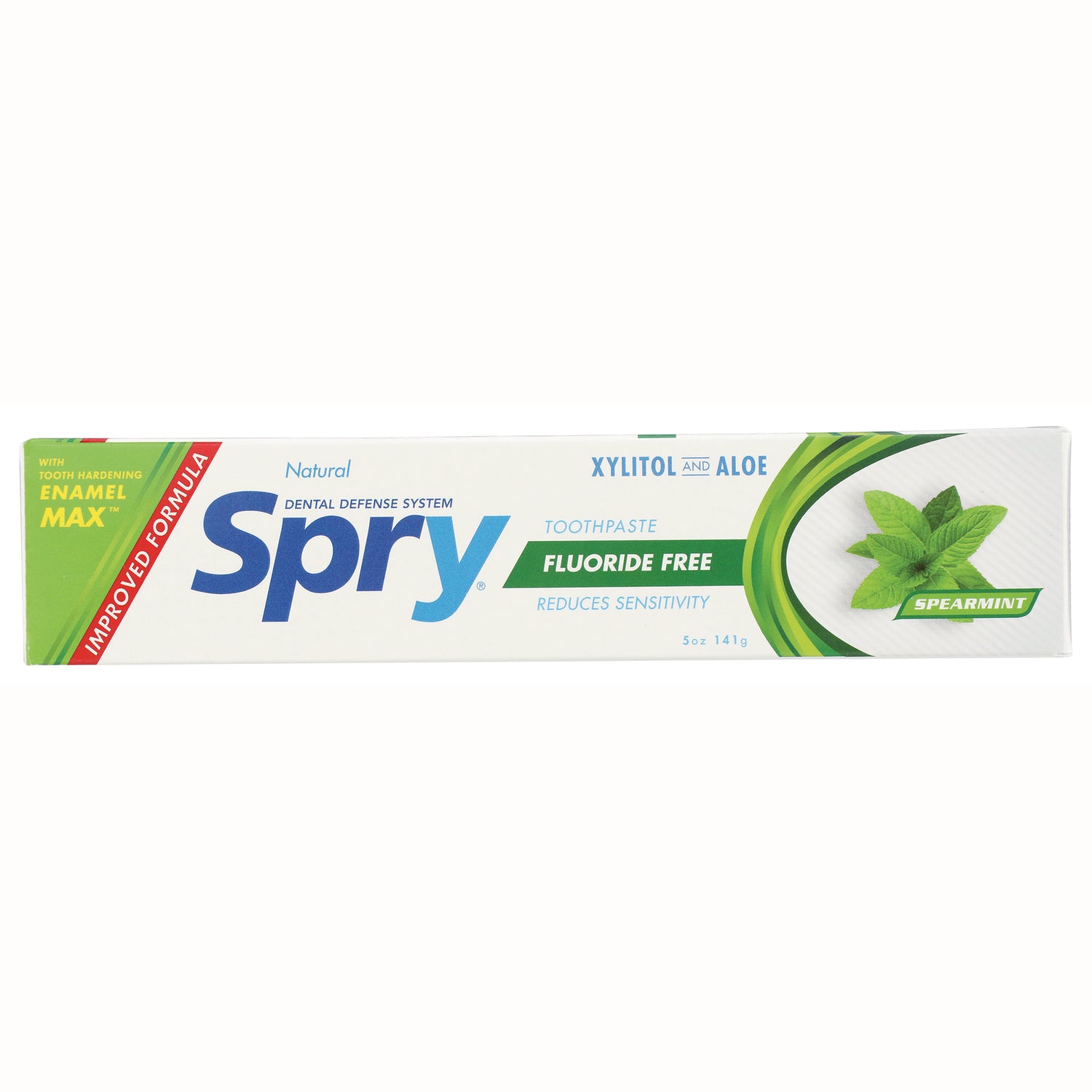 XL057 | Spry Fluoride Free Toothpaste, Spearmint, 5 oz box