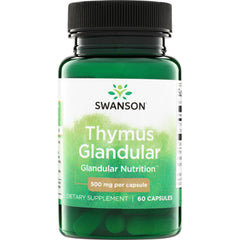 SW1227 | Swanson Thymus Glandular, 500 mg per capsule, 60 capsules bottle front