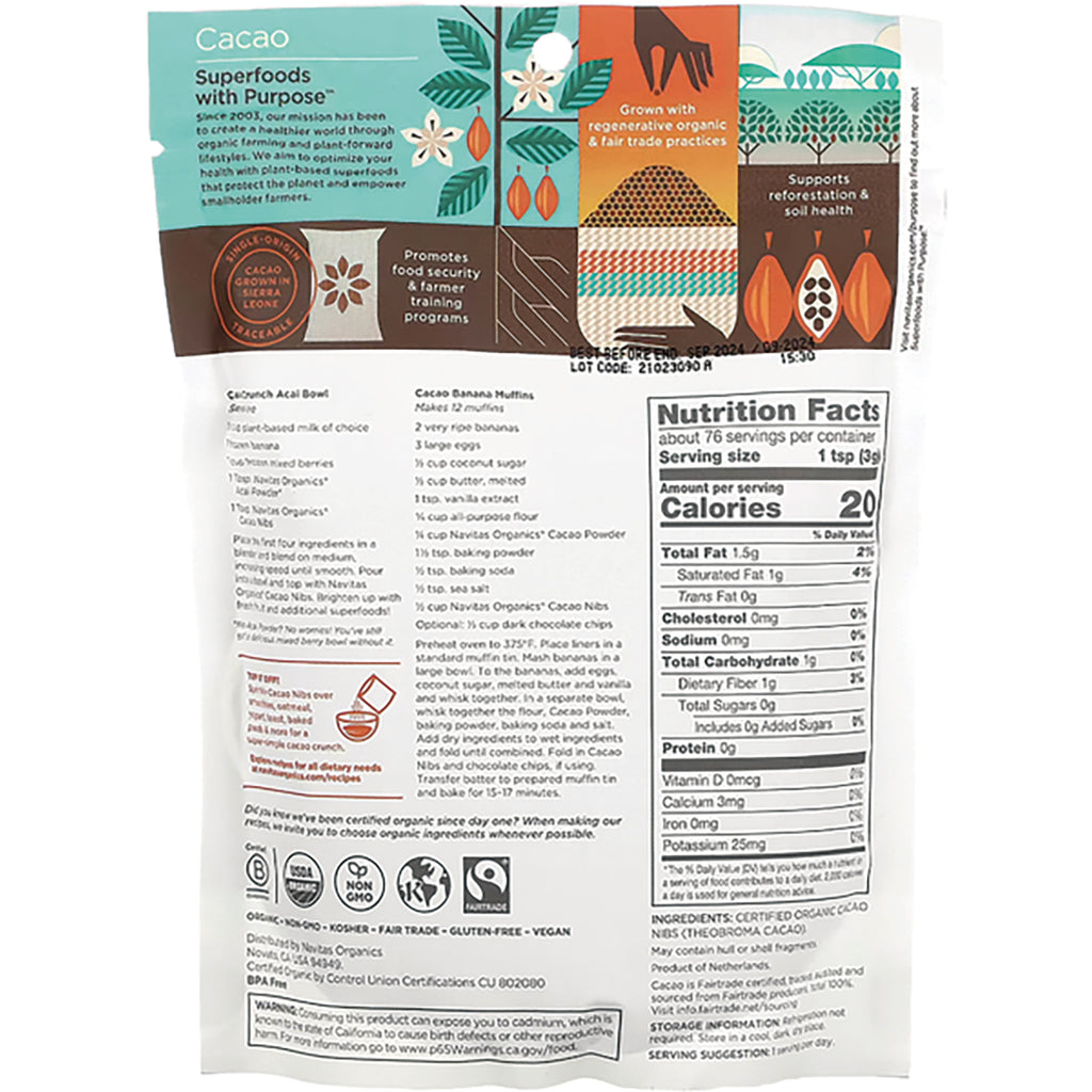 NAV014 | Back of pouch with nutrition facts panel, ingredients, recipes, and colorful farm illustration - Thumbnail