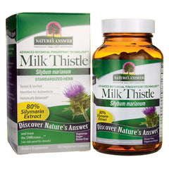 NAT131 | Milk Thistle supplement bottle and box labeled 80% Silymarin Extract