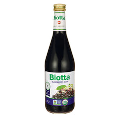 BTT006 | Biotta elderberry juice bottle with label reading Biotta ELDERBERRY JUICE and USDA Organic badge