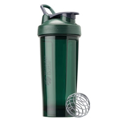 BBO001 | Green BlenderBottle shaker cup with flip cap and stainless steel wire whisk ball, labeled BlenderBottle