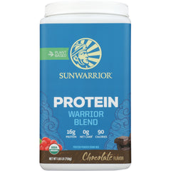 SNW022 | Sunwarrior Protein Warrior Blend, Chocolate flavor, plant based, 16g protein, 0g net carb, 90 calories