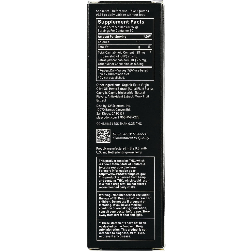 CV045 | Back panel showing supplement facts, ingredients, and warning text - Thumbnail