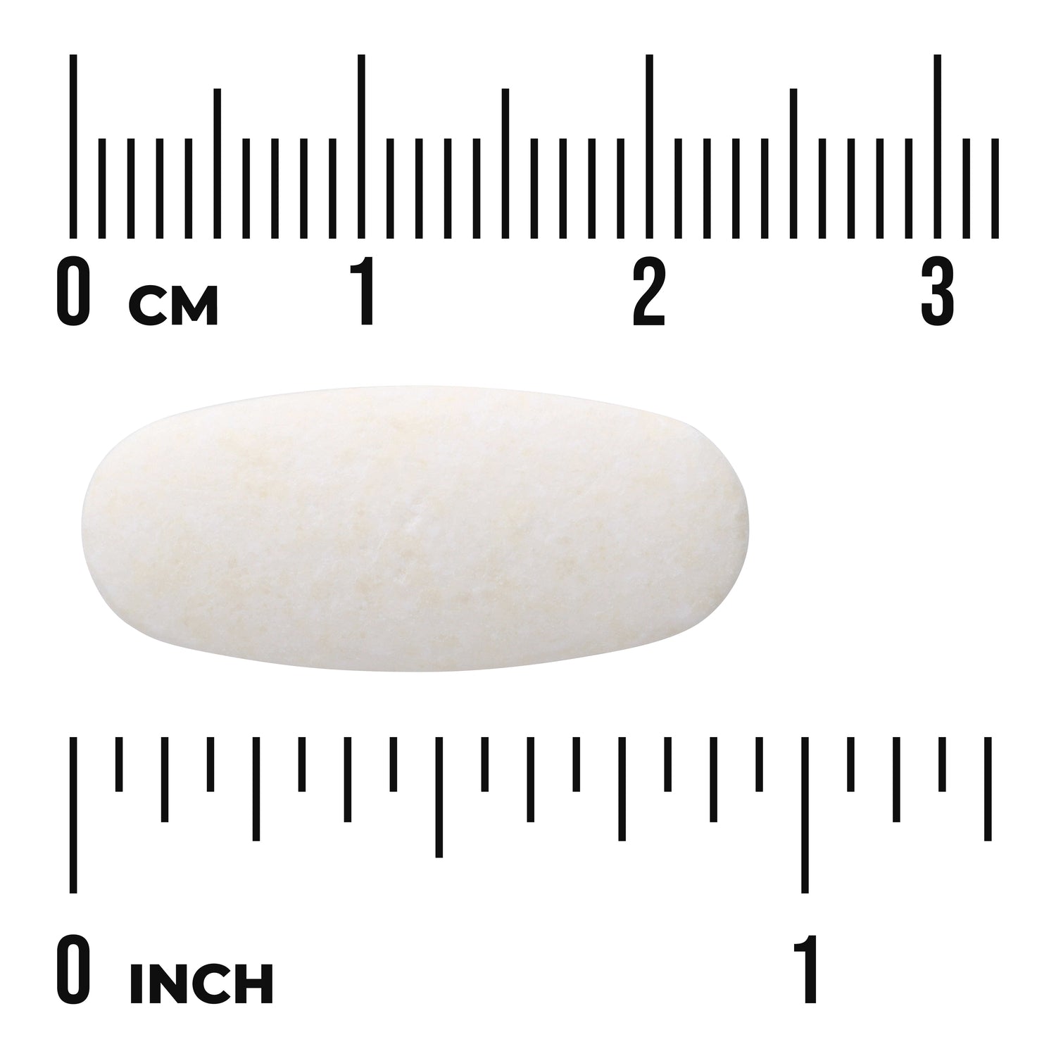 SWU885 | White oblong tablet centered on centimeter and inch rulers showing 0 cm and 0 inch