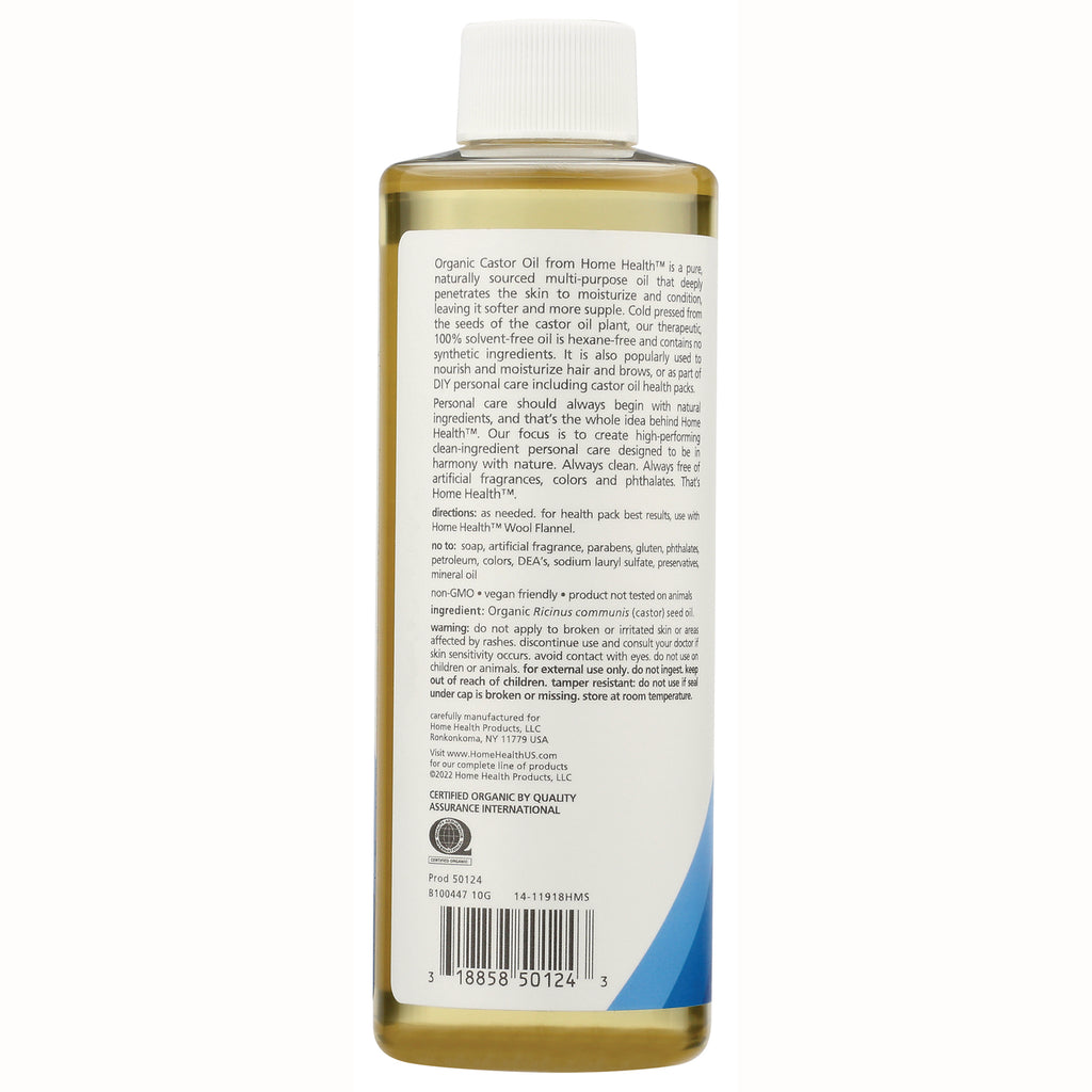 HT008 | back label of clear bottle showing ingredients, directions, certification logo and barcode - Thumbnail