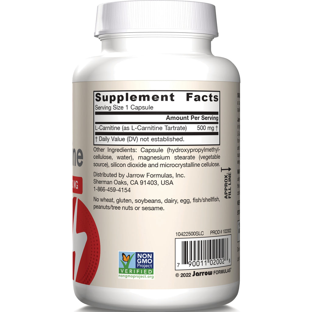 JR193 | Back label of white supplement bottle showing Supplement Facts table, ingredients, barcode, and Non-GMO verified badge - Thumbnail