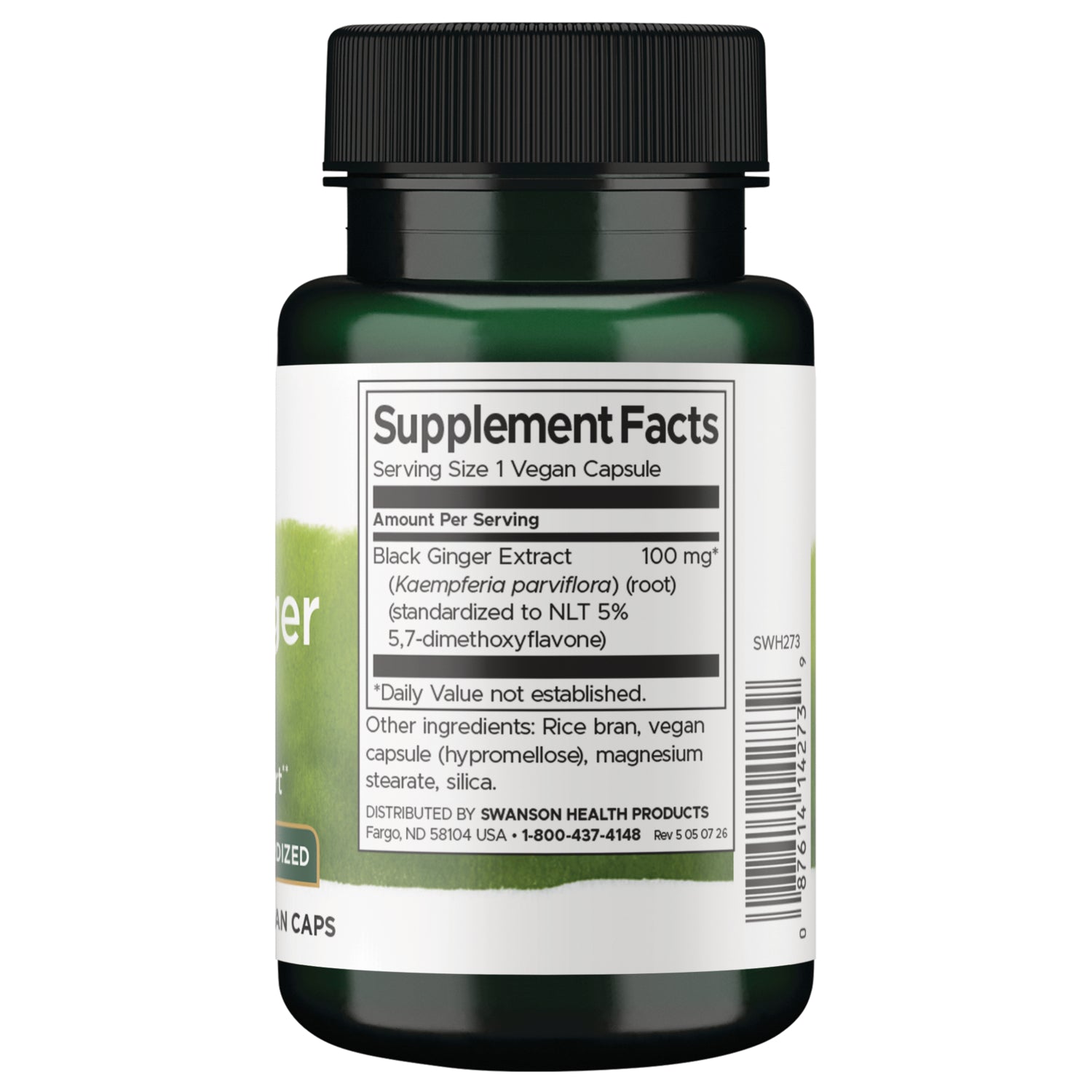 Swanson Vitamins Black Ginger Extract 100 mg Capsule