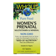 NFC192 | Whole Earth & Sea Pure Food Women's Prenatal multivitamin box, NON-GMO, 60 Tablets